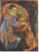 Ernst Ludwig Kirchner The drinker - selfportrait Spain oil painting artist